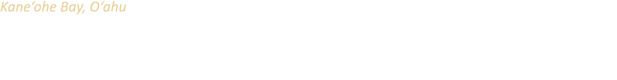 Kane‘ohe Bay, O‘ahu Kane‘ohe Bay is the largest sheltered body of water in the main Hawaiian Islands. This reef domin...